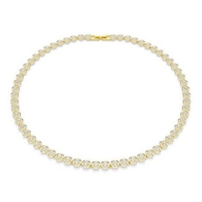 Swarovski Collar uno angelical, corte redondo, pequeño, blanco, chapado en tono dorado Ref:515560