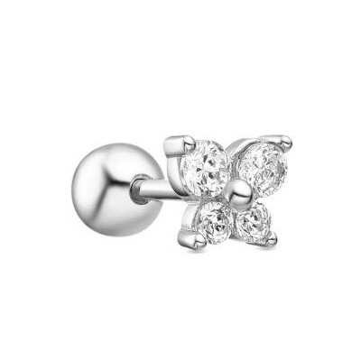 Piercing Luxenter Udra Mariposa Plata De Ley Baño Rodio Circonita Blanca Ref: PIR2430000