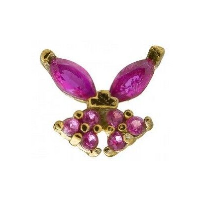 Piercing Luxenter de Plata de Ley 925 y Circonita Rubí acabado en oro amarillo 18k - Helni Ref: PIR266Y0600