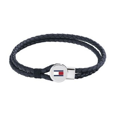 Tommy Hilfiger Bruce Pulsera de mujer de cuero - Acero, Cuero plateado, Azul Ref:2790656S