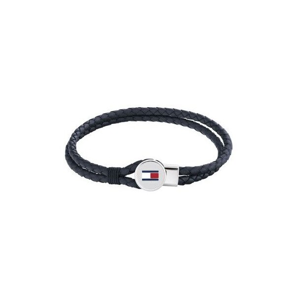 Tommy Hilfiger Bruce Pulsera de mujer de cuero - Acero, Cuero plateado, Azul Ref:2790656S