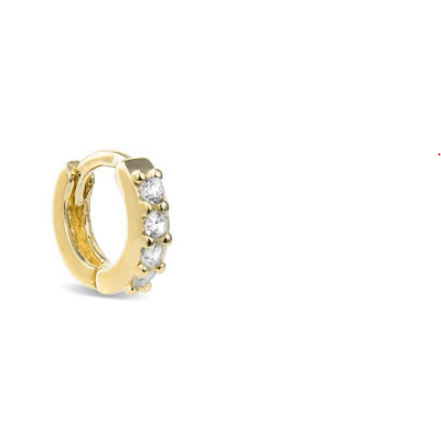 Piercing Luxenter Rahlau  Plata De Ley 925 Con Circonita Brillante Acabado En Oro Amarillo De 18K Ref: PIR023Y0000