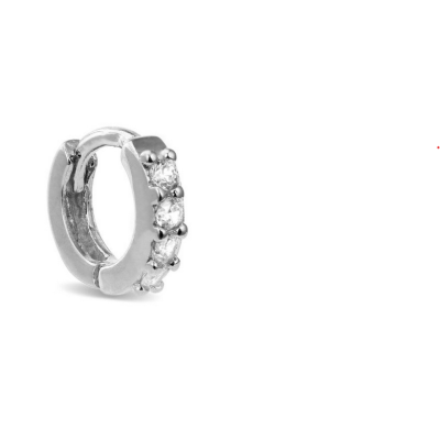 Piercing Luxenter Ansung Plata De Ley 925 Con Circonita Brillante Acabado En Rodio Ref: PIR0240000