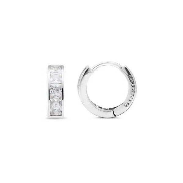 Pendientes de Plata de Ley 925 con Circonita Brillante acabados en rodio - Essential Ref. EG0030000