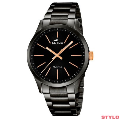 Reloj Lotus Caballero Minimalist Acero Ip Negro Con Detalles En Rosé 42mm Ref: 18162/2