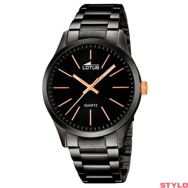 Reloj Lotus Caballero Minimalist Acero Ip Negro Con Detalles En Rosé 42mm Ref: 18162/2
