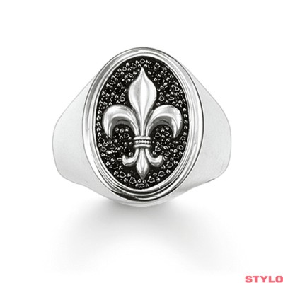 Anillo Thomas Sabo Sello Flor De Lis Plata De Ley Ref: TR1803-051-11-64