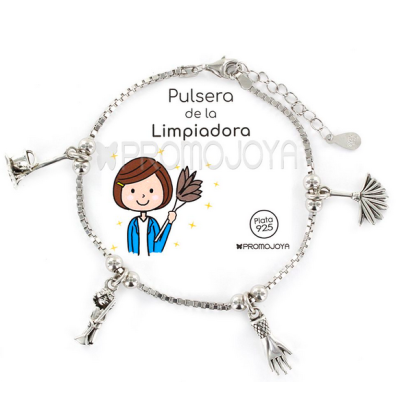 Colección Eres Lo Más Limpiadora pulsera cadena veneciana rodiada con colgantes Ref: 9104178