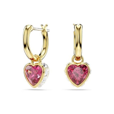 Pendientes Swarovski Chroma Corazón Rojo Baño Dorado Ref: 5684760