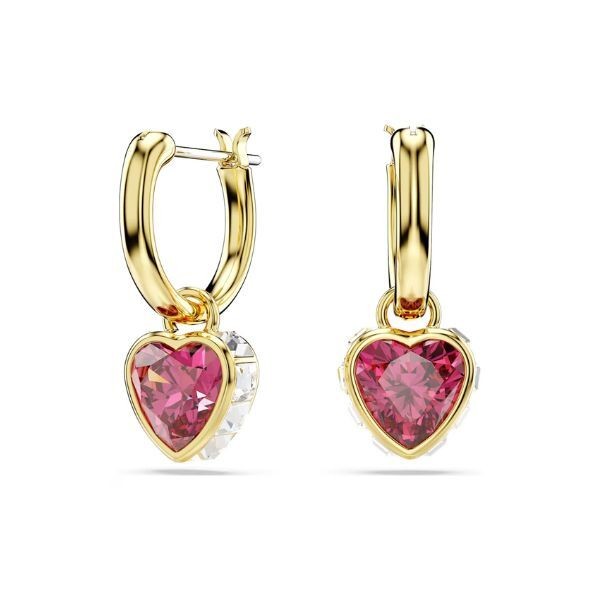 Pendientes Swarovski Chroma Corazón Rojo Baño Dorado Ref: 5684760