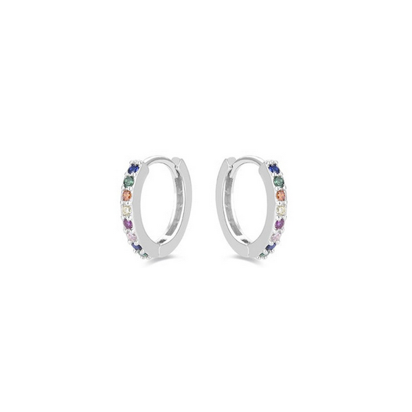 Aros Luxenter Valarys Circonitas Multicolor 14mm Plata De Ley Acabados En Rodio Ref: EG097200
