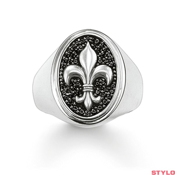 Anillo Thomas Sabo Sello Flor De Lis Plata De Ley Ref: TR1803-051-11-62
