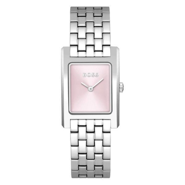Reloj Boss Mujer Lucy Acero Esfera Rosa Con Efecto Rayos De Sol 22mm Ref: 1502743