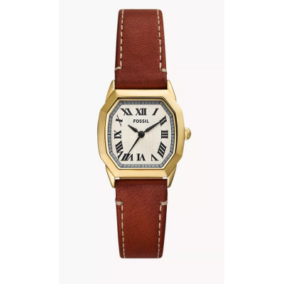 Reloj Fossil Mujer Harlow Piel En Tono Marrón Medio Con 3 Agujas 27mm Ref: ES5364