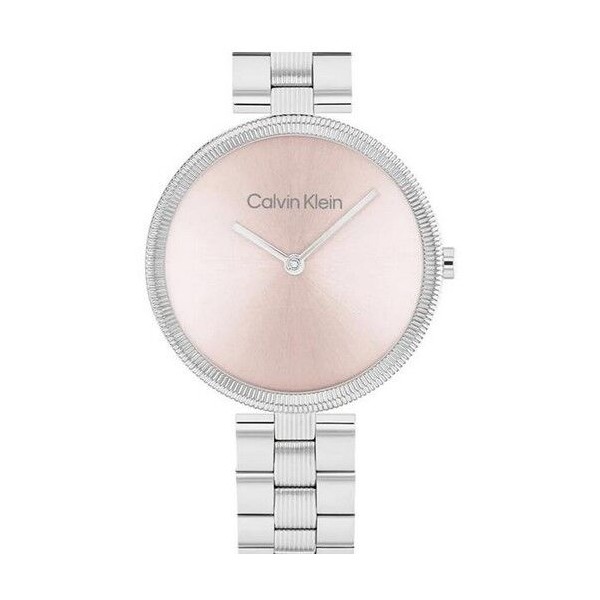 Reloj Calvin Klein Mujer Gleam Plateado y Rosa Analógico 32mm Ref: 25100015