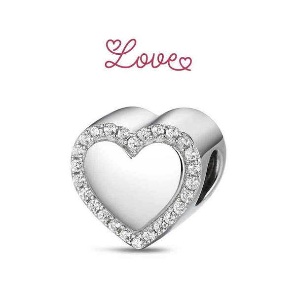 Abalorio A Tu Lado Corazón Con Circonitas Plata De Ley Ref: 9122908