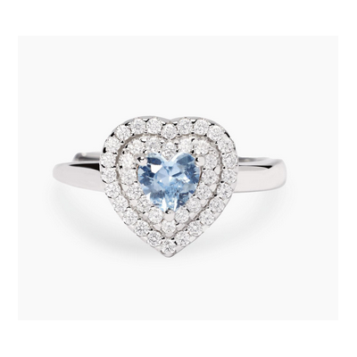 Anillo Mabina Mujer Vittoria Aguamarina Sintética y Circonitas Blancas Plata De Ley Ref: 523476