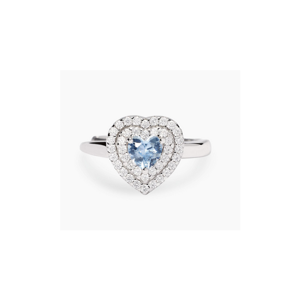 Anillo Mabina Mujer Vittoria Aguamarina Sintética y Circonitas Blancas Plata De Ley Ref: 523476