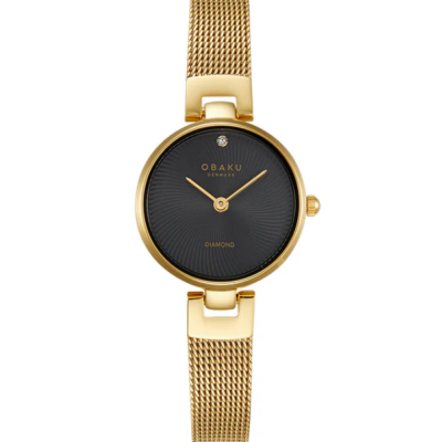 Reloj Obaku Denmark Mujer Diamant Petit Dijon Dorado 24mm Ref: V256SXGBMG