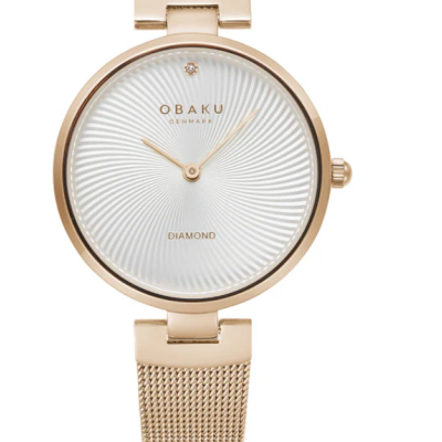 Reloj Obaku Denmark Mujer Diamant Rose 32mm Ref: V256LXVIMV