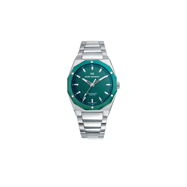 Reloj Mark Maddox Caballero Caja Bitono De Acero Ip Verde 42mm 100 mts Ref: HM1030-67