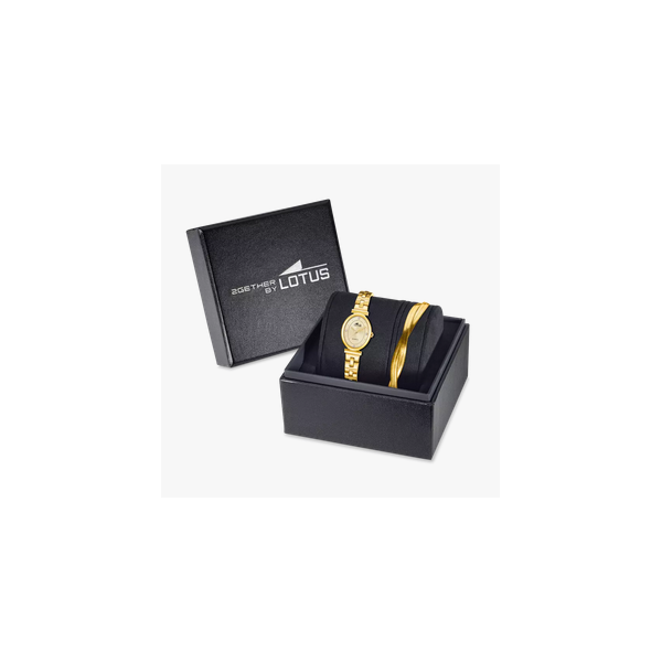 Reloj Lotus Mujer 2Gether Acero Ip Dorado 23mm Con Pulsera De Regalo Ref: 19018/2