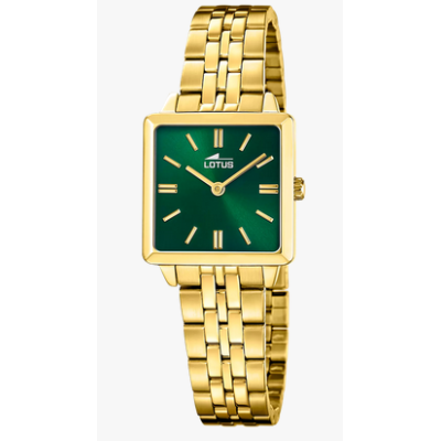 Reloj Lotus Mujer 2Gether Acero Ip Dorado Esfera Verde 26mm Con Pulsera De Regalo Ref: 19011/3
