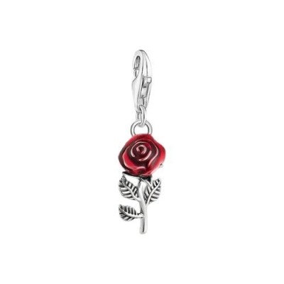 COLGANTE DE MUJER THOMAS SABO CHARM DE ROSA ROJA DE PLATA REF:  2076-664-10