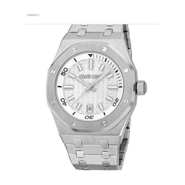 Roberto Cavalli Impero Hombres Analógicos Ronda de Acero Inoxidable Negro Ref:RC5G154M0055