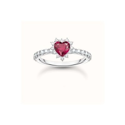 Anillo Thomas Sabo Mujer Romance Corazón Rojo Plata De Ley Ref: TR2484-013-10-56