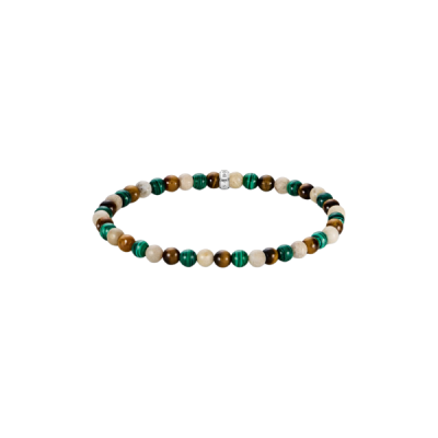 Pulsera Thomas Sabo de cuentas en tonos tierra y verde  Ref. A2183-468-7-L21