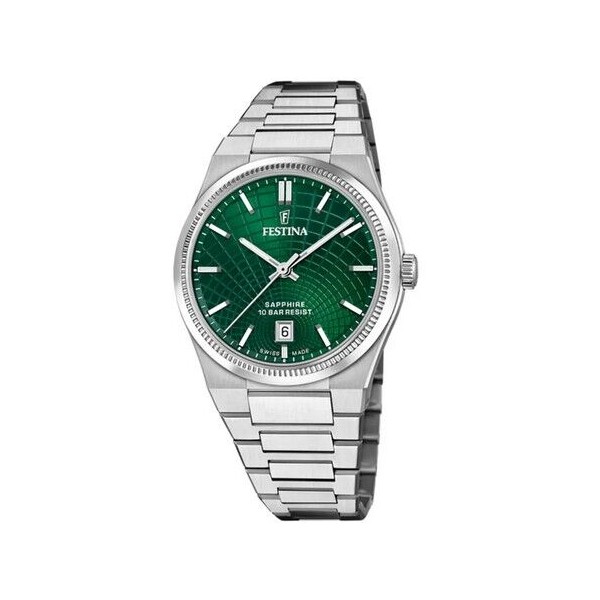Reloj Festina Rivé Caballero Acero Esfera Verde Swiss Made 40mm Ref: F20051/5