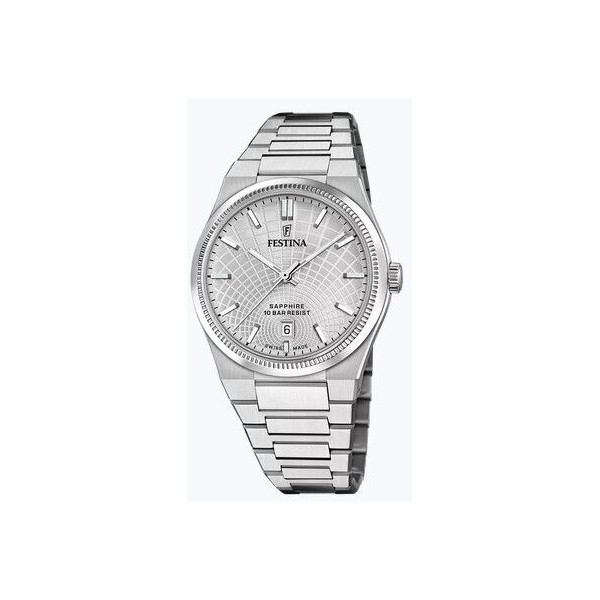 Reloj Festina Rivé Caballero Acero Esfera Plateada Swiss Made 40mm Ref: F20051/2