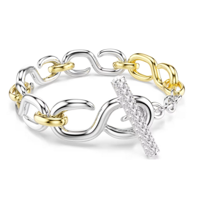 Pulsera Swarovski Dextera Talla Redonda Cierre De Barra En Blanca Combinación De Acabados Metálicos Ref: 5741797