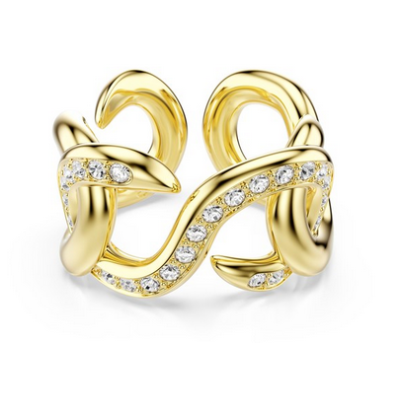 Anillo Abierto Swarovski Dextera Talla Redonda Blanco Baño Tono Oro Talla 52 Ref: 5741801