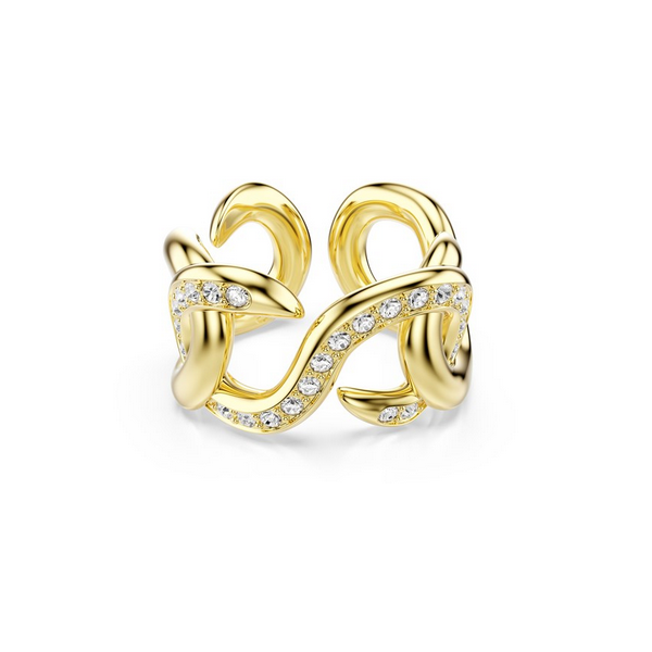 Anillo Abierto Swarovski Dextera Talla Redonda Blanco Baño Tono Oro Talla 52 Ref: 5741801