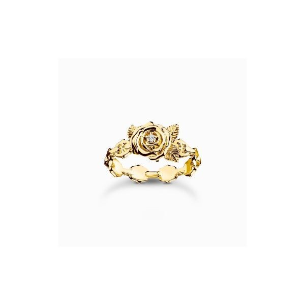 Anillo Thomas Sabo Mujer Rosa Romance Roses Plata De Ley Chapado En Oro Ref: TR2482-414-39-54