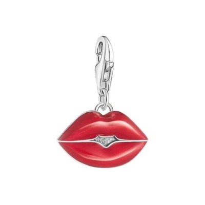 COLGANTE DE MUJER THOMAS SABO CHARM BESO ROJO REF. 2068-664-10