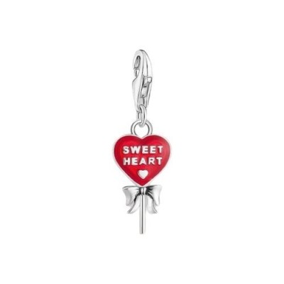 COLGANTE THOMAS SABO CHARM PIRULETA ROJA EN FORMA DE CORAZÓN MUJER REF. 2072-664-10