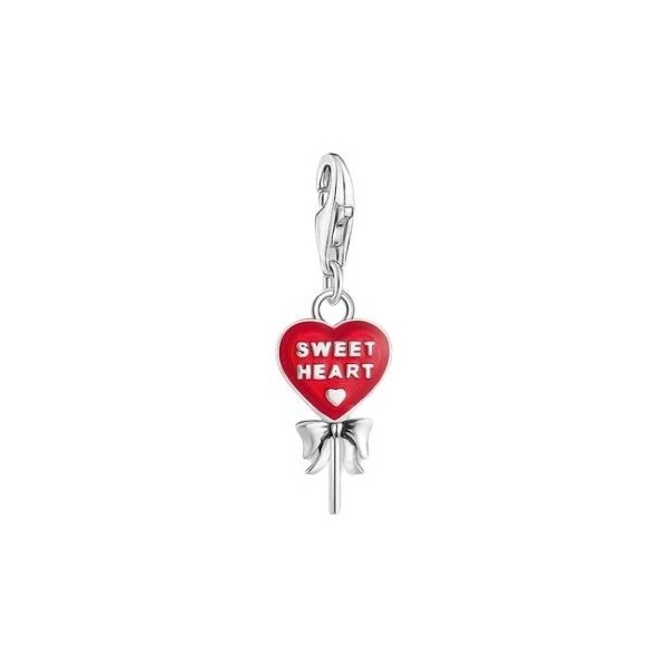 COLGANTE THOMAS SABO CHARM PIRULETA ROJA EN FORMA DE CORAZÓN MUJER REF. 2072-664-10