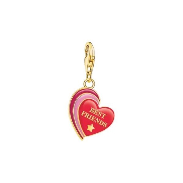COLGANTE DE MUJER THOMAS SABO CHARM CORAZÓN BEST FRIENDS CON BAÑO DE ORO REF. 2117-427-10