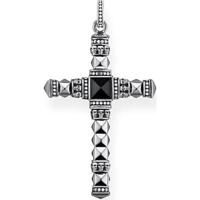 THOMAS SABO PE775-698-11 COLGANTE CRUZ ÉTNICA NEGRA MEDIANA STERLING SILVER REBEL AT HEART