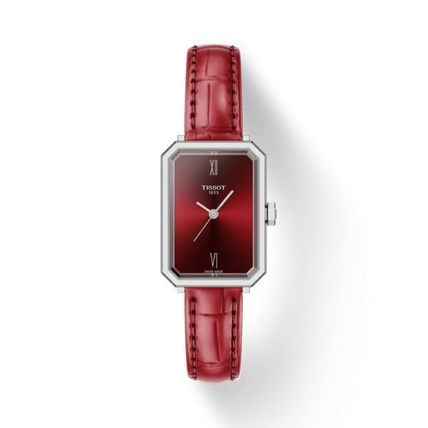Reloj Tissot Mujer SRV 30mm Correa Piel Rojo Burdeos y Esfera Rojo Burdeos Movimiento De Cuarzo Suizo Ref: T1601101642300