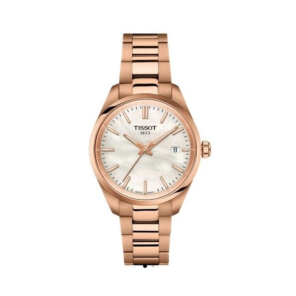 Reloj Tissot PR 100 Caja de acero inoxidable 316L con revestimiento de PVD oro rosa , 34mm Ref:T150.210.33.111.00