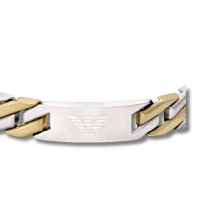 Pulsera Emporio Armani Caballero Identificatica Bicolor Acero/IP Dorado Ref: EGS3314040