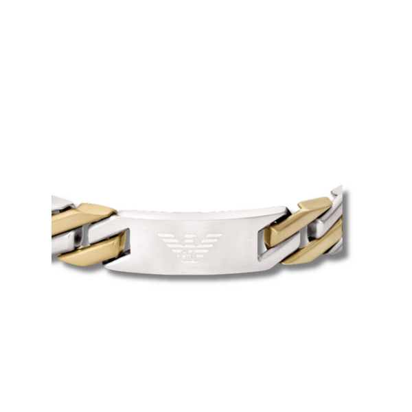 Pulsera Emporio Armani Caballero Identificatica Bicolor Acero/IP Dorado Ref: EGS3314040