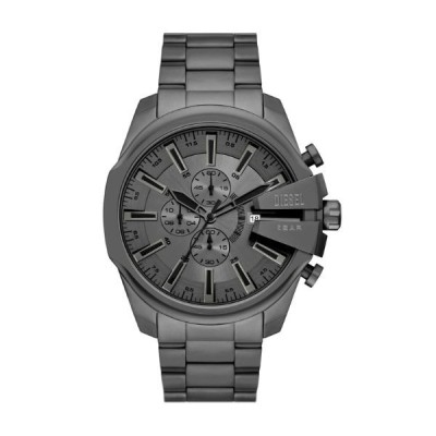 Reloj Diesel Caballero Mega Chief Acero IP Gris Esfera Gris Con Acabado De Rayos De Sol Cronógrafo 48mmRef: DZ4676