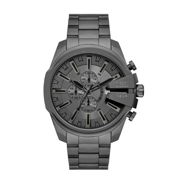 Reloj Diesel Caballero Mega Chief Acero IP Gris Esfera Gris Con Acabado De Rayos De Sol Cronógrafo 48mmRef: DZ4676