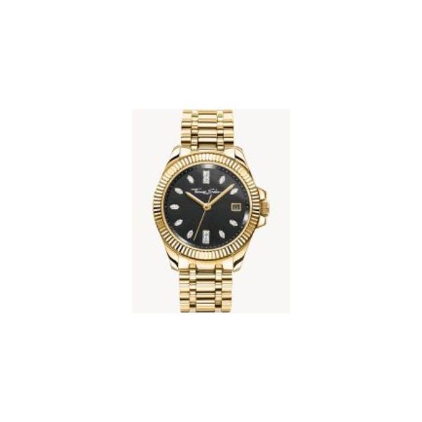 Reloj Thomas Sabo Mujer Divine Gold Acero Dorado Esfera Negra 33mm Ref: WA0431-291-207