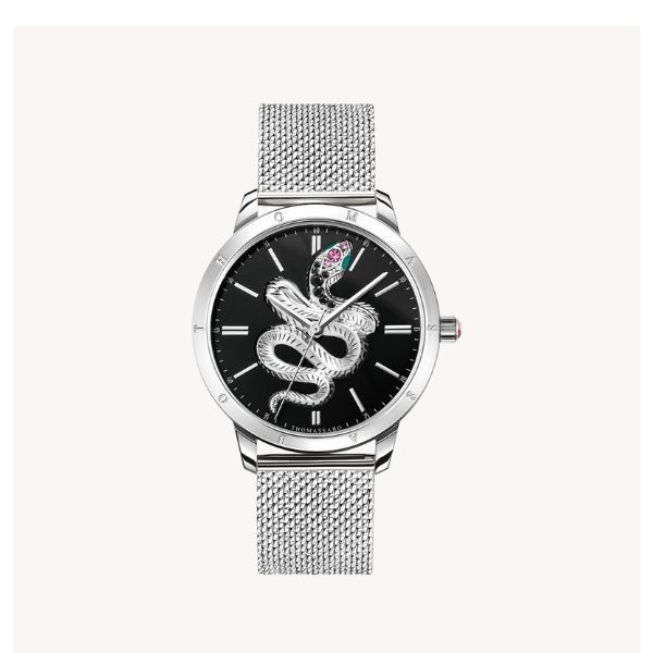 Reloj Thomas Sabo Mujer Acero Serpiente Óptica 3D Color Plata 33mm Ref: WA0383-201-203